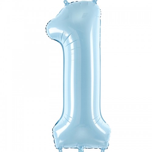 Balão Número 1 Azul Claro